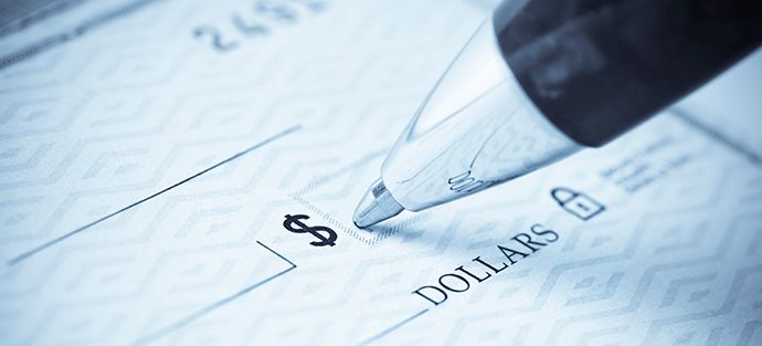 Writing on a check